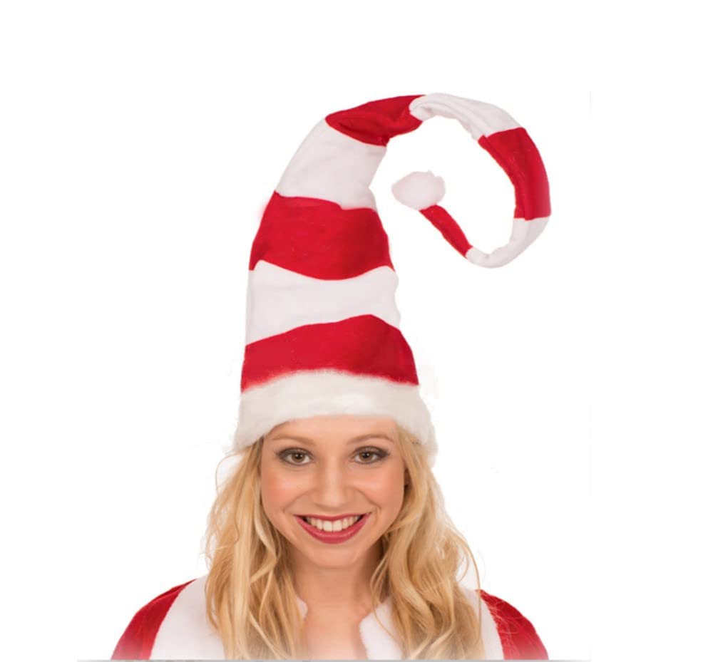 Funny Hat Christmas Fancy Dress Hat Christmas Headwear Christmas Hat Headgear Santa Hat Novelty Christmas Hat Over-length Plush Xmas Hat Costume Hat Novelty Fancy Dress Party Hat for Adults
