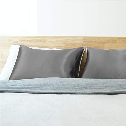 Bedsure Satin Pillowcase for Hair and Skin, 2-Pack - Queen Size (20x30 inches) Pillow Cases - Satin Pillow Covers with Envelope Closure, Dark Grey 3 Bedsure Satin Pillowcase for Hair and Skin, 2-Pack - Queen Size (20x30 inches) Pillow Cases - Satin Pillow Covers with Envelope Closure, Dark Grey