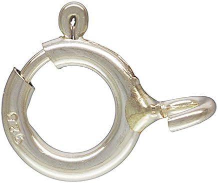 48 Qty. 6mm Spring Ring Clasps with Open Ring .925 Sterling Silver by JensFindings