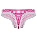 iEFiEL Men's Soft Satin Polka Dot Ruffled Extra Frilly Thong Sissy Underwear Tanga Panties Rose Lace Polka Dots Medium