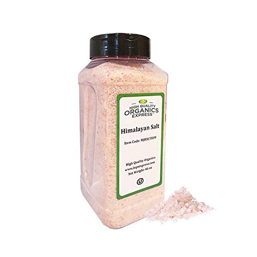 HQOExpress Himalayan Pink Salt, Kosher, Granular All Natural, Unrefined Mineral Salt – 46 oz. Chef Jar