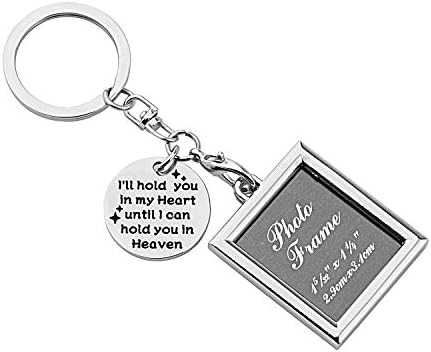 GzrlyfMemorial Photo Frame Keychain I Will Hold You in My Heart until I can Hold You in Heaven Keychain