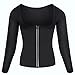 Women Sauna Suit Waist Trainer Neoprene Shirt for Sport Workout Corset Hot Body Shaper Top (XL, Black#2 long sleeves)