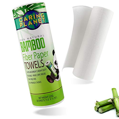 Caring-Planet-Bamboo-Paper-Towels-Eco-Friendly-Durable-Reusable-Bamboo-Paper-Towels-Sustainable-Alternative-to-Paper-Towels-Soft-Absorbent-Washable-Bamboo-Fiber-Towels-20-Sheets