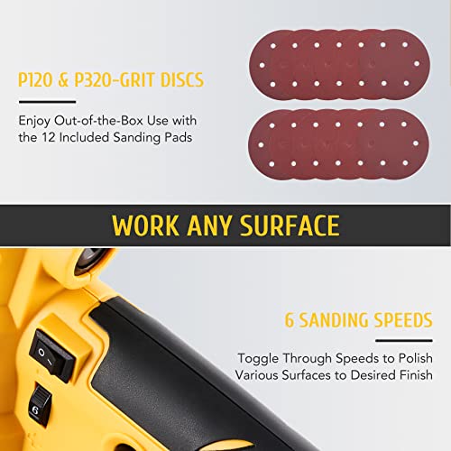 COZ Drywall Sander with Vacuum Attachment 6 Speed Electric Hand