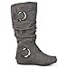 Brinley Co Women's Augusta-02wc Slouch Boot, Grey Wide Calf, 11 M US