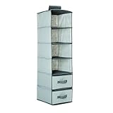 Delta Children 6 Shelf Hanging Wall Storage with 2 Drawers, Dove Grey (Baby Product)