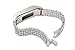 iTerk For Fitbit Flex Bands,Stainless Steel Metal Replacement Wristband With Frame Bling Rhinestone Adjustable Bracelet Durable Silver