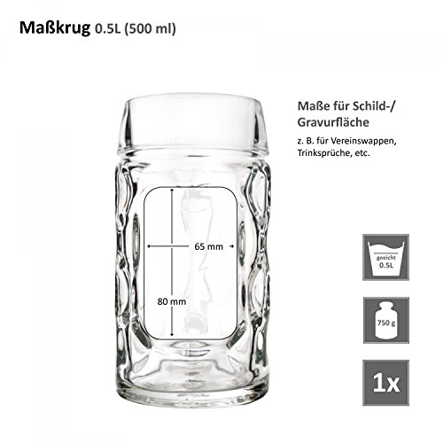 Van-Well-Makrug-05L-geeicht-Halber-Liter-Bierkrug-mit-Henkel-Bierglas-splmaschinenfest-perfekt-geeignet-fr-Gastronomie