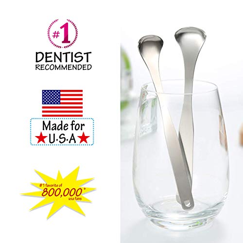 Tongue Scraper, Tongue Cleaner 3 Pack 100% Useful Surgical Stainless Steel Tongue Scraper for Family, Adults, Kids - Refresh Breath, Enjoy Better Living - with 3 Pack Travel Carrying Case - Thumbnail 2