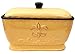 ACK Tuscany Colorful Hand Painted Fleur De Lis Yellow Breadbox/Toast Jar, 82013