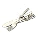 TCSHOW Metal Crossed Knife and Fork Tie Clip Tie Bar with Gift Box (Silver)