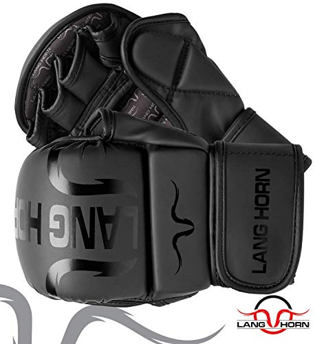 Lang-Horn-Guantes-Entrenamiento-Mitones-UFC-Guantes-de-Boxeo-Guantes-de-Combate-Entrenamiento-de-MMA-Kickboxing-Sparring-Muay-Thai