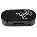 OptiPlix Dual Glasses Case for Two Frames - Double Layer Clamshell Hard Protective Case with Soft Felt Interior with Built-In Mirror – Black with Silver Butterfly and Gloss Finish