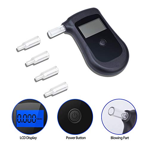 TABIGER Breathalyzer Portable Breath Alcohol Tester with Semi- Conductor Sensor and LCD Screen for Personal Home Use and Drivers, Drinkers, Breath Alcohol Detector with Replaceable Mouthpieces - Thumbnail 3
