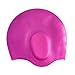 KATTEONG Swimming Cap Silicone Non-Toxic Tasteless Long Hair Swim Cap with 3D Ergonomic Design Ear Pockets and Great High Elasticity for Teenagers Women and Adults Keeps Hair Clean Ear Dry