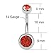 JEWELRIESHOP 10Pcs Stainless Steel Belly Button Ring, Sparkly Crystals Body Jewelry Piercing Ring Set