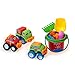 KAWO Beach Toys Set of 11 in Net Bag- Sand Toys with Bucket,Shovel, Rake, Toy Cars, Crab, Sea Stars, Sea Horse, Fish, Shell Molds and More for Boys, Girls & Toddlers