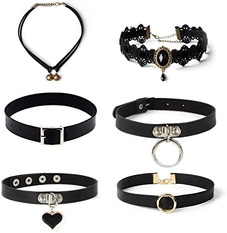 激安超特価 ゴシック Kuuqa 人間用 チョーカー 正規品送料無料 100 品質保証 ネックレス 首輪 車 バイク 新作製品 世界最高品質人気 人間用 レディース兼用 6点セット メンズ B07ptpqzj3 Choker Kuuqa 鈴のチョーカー