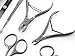 8pcs Manicure Nail Care Set German FINOX Surgical Stainless Steel: Cuticle Nippers, Scissors, Cuticle Pusher, Nails Cleaner, Tweezers and Glass File Grooming Kit in Leather by GERmanikure Solingen