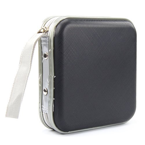 Accessotech CD/DVD Storage Case – Holds Up to 40 Discs, Anti-Scratch Sleeves, Protective Zippered Nylon Carry Case for CDs, DVDs, and Games – Slim & Portable (Black)