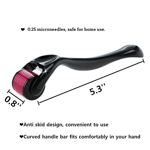 Derma Roller- 540 Ultra Titanium Microneedles, Non-Invasive Powerful Skin Therapy for Home Use, Facial Care, 0.25 mm. Includes Storage Case.
