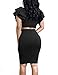 Mokoru Women's Cut Out Tiered Ruffle Sleeve Sexy 2 Piece Bodycon Midi Club Dress, Large, Black