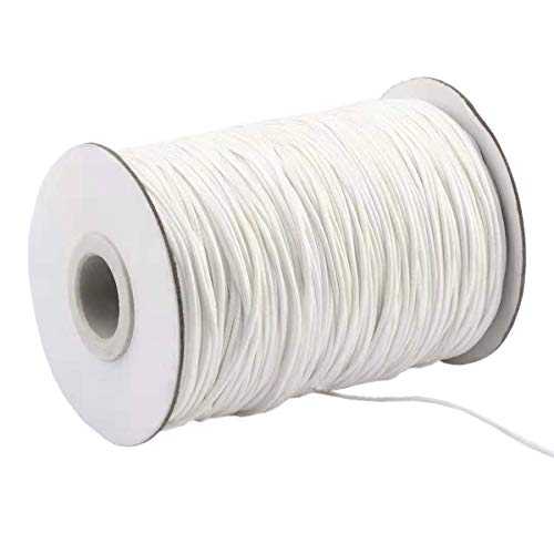 Yzsfirm 1.5mm 175 Yards Jewelry Making Beading and Crafting Macrame White Waxed Cord Thread for Braided Bracelet DIY Making
