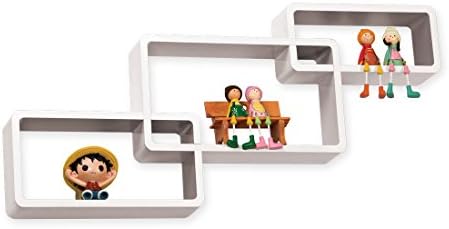 Staircase Cube Shelfie (White) - Floating Shelf - 1 Part Shelf (Sourced From Sustainable Forests)