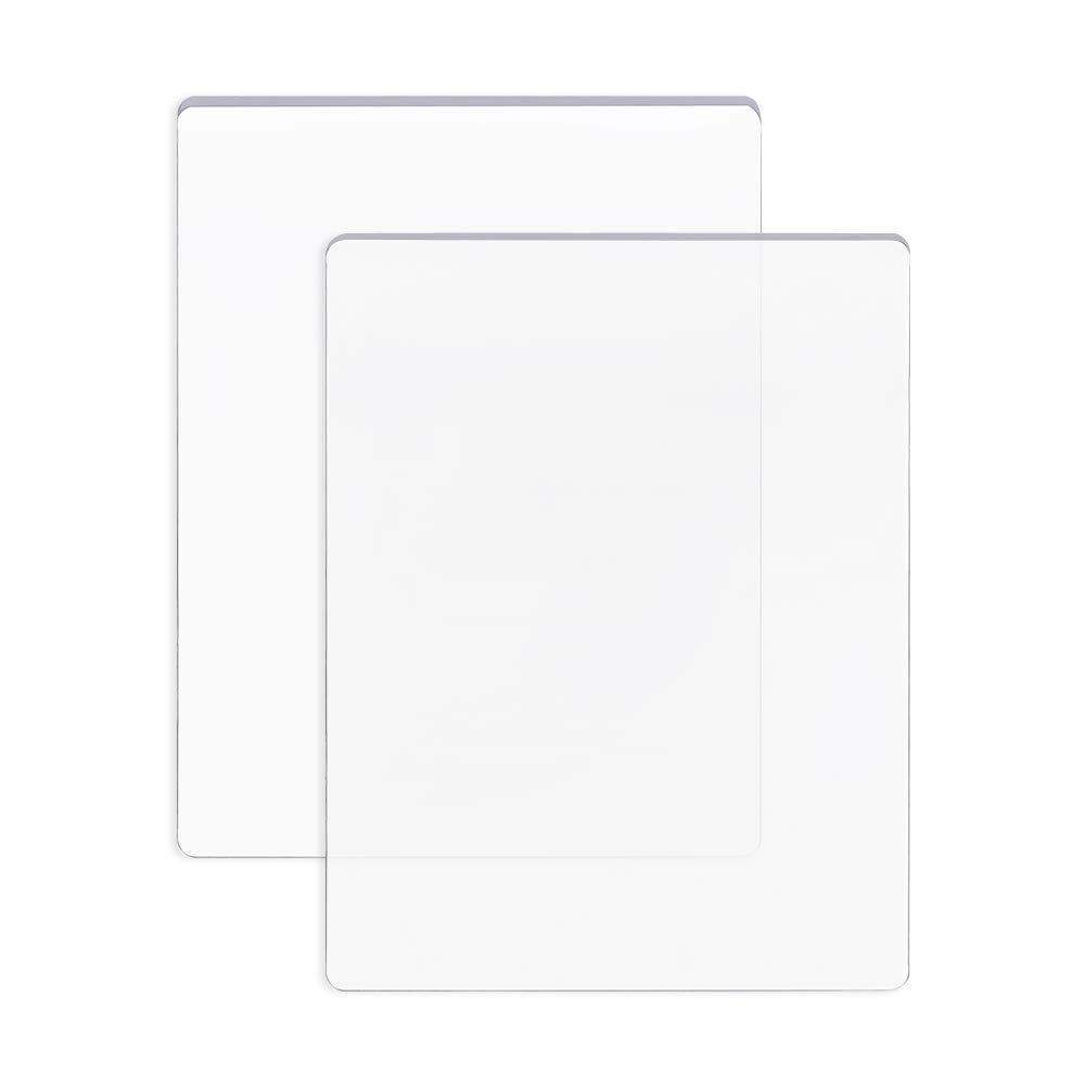 BENECREAT 2 Packs 19.5x15cm Clear Acrylic Cutting Pads Transparent Acrylic Die Cutting Plates for Die Cutting Work, 3mm and 5mm