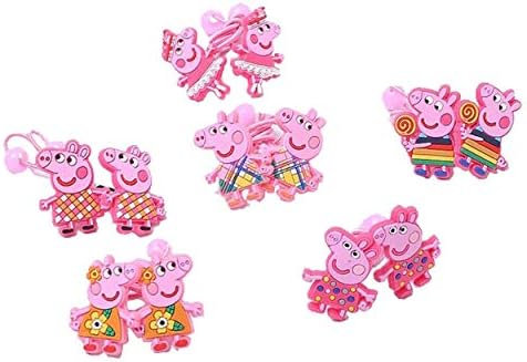 13pcs Peppa Pig Hair Ties Ponytail Holders Girls Children Headwear