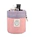 HOYOFO Drawstring Makeup Bags Travel Cosmetics Bag Brush Organizer Toiletry Kit Storage Pouch, Light Pink