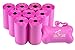 Downtown Pet Supply Poop Bags for Dogs with Dispenser, 180 Count - Leak-Proof Dog Waste Bags and Bone-Shaped Dog Poop Bags Holder for Leash - Pink, 12.5