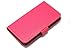 Leather Wallet Case with Stand and Credit Card Holder for Samsung Galaxy Note 2 II N7100 - Hot Pink