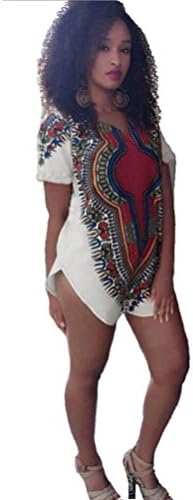 NOMENI Women Traditional Tribal African Dashiki Party Hippie Dress (S)
