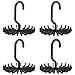 BigOtters 4 PCS 360 Degree Rotating Scarf Hanger Adjustable Twirl Tie Rack Tie Belt,Hanging Holder Storage Hook for Belt Bra Tank Top Tie Scarf Purse (Black, Medium)