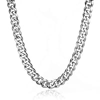 Lvhenongye Jewelry Necklace Stainless Steel Silver Tone 15mm Heavy Cuban Curb Link Chain Bracelet Necklace Fashionable Gift for Men Women