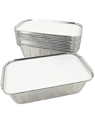 Pactogo 1 1/2 lb. IVC Disposable Aluminum Foil Loaf Bread Pan w/Board Lids (8