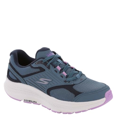 Skechers Women’s Go Run Consistent 2.0 Advantage Sneaker, Blue/Purple, 6.5