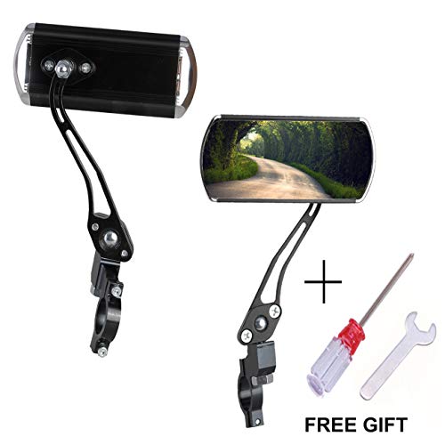 BIKEIN Bike Mirrors(2 Packs) – 360° Full Rotation Adjustable Handlebar Safety Rearview Mirror for Bikes,Electric Bikes and Motorcycle (Black)