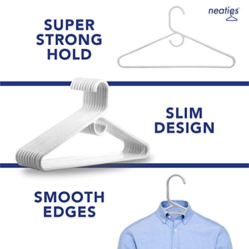 Neaties Super Heavy Duty Plastic Hangers Made in USA with Accessory