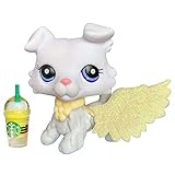Judylovelps lps 085 New White Collie Dog Purple Eyes Custom OOAK Collie with lps Accessories Wings Coffee Cup Collar Kids Gift