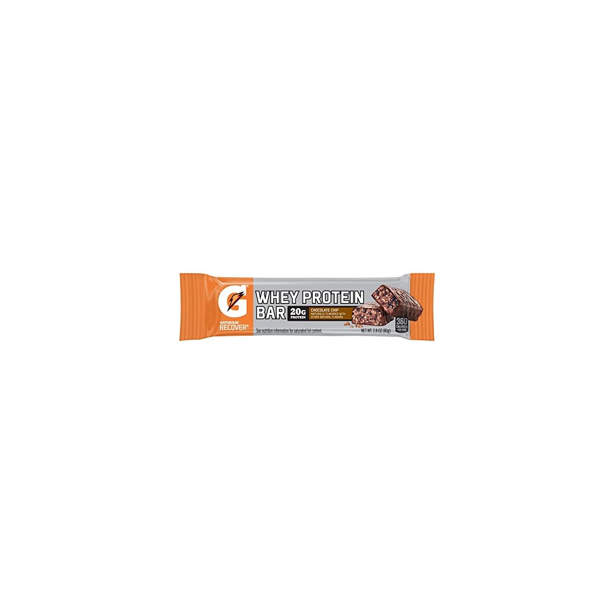 Gatorade Whey Protein Recover Bars, Chocolate Chip, 2.8 ounce bars (12