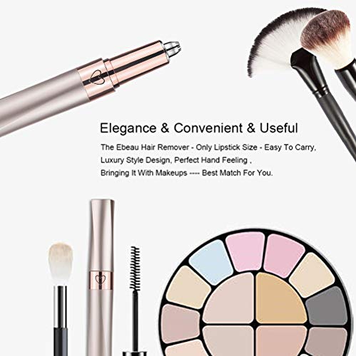 Eyebrow Hair Remover Rechargeable Ebeau Portable Painless Electric Eyebrow Trimmer Removal Eyebrow Razor Tool for Women(Champagne Gold)