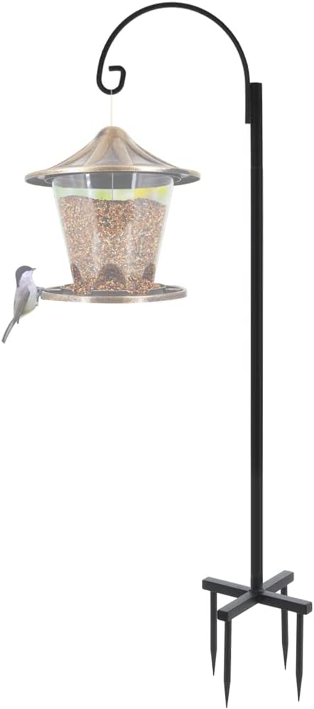 Outdoor Shepherd's Hooks - Shepherds Hooks for Outdoor, 102 Inch Shepherd Hooks with 4-Forked Base for Hanging Bird Feeder, Plant Baskets, Solar Light Lanterns, Garden Plant Hanger Wedding Decor,Black (102in-1pcs)