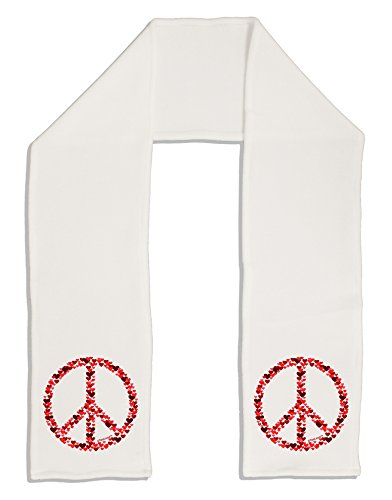TooLoud Peace Sign Hearts Red Adult Fleece 64" Scarf