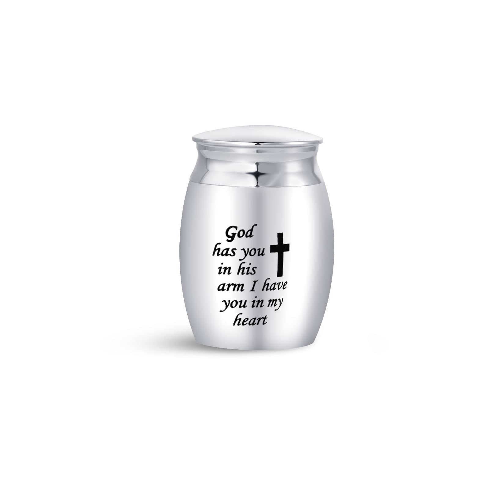 LSxAB Small Memorial Cross Cremation Ashes Urn God Has You in His Arm I Have You in My Heart Funeral Share Mini Decorative Keepsake