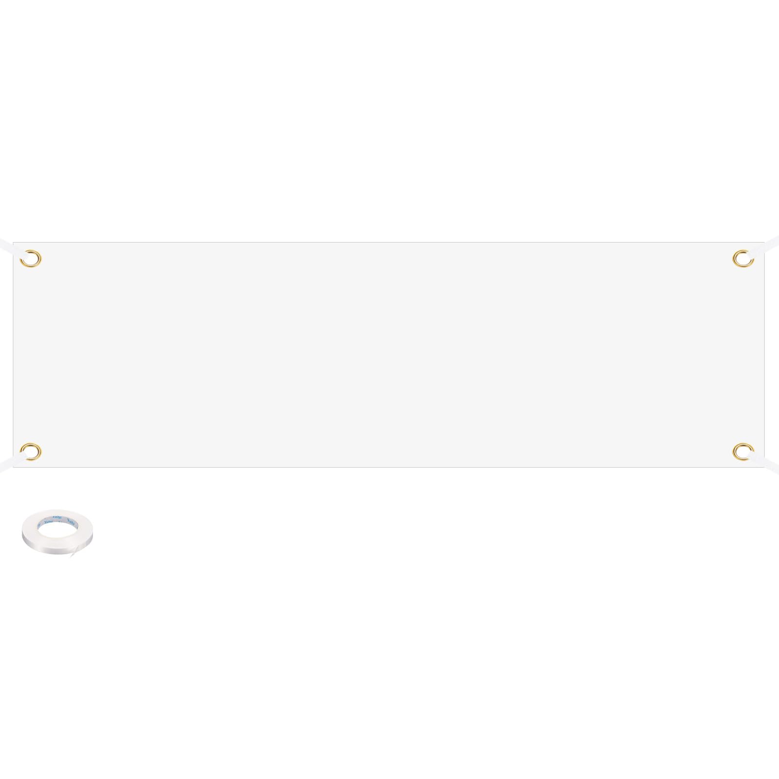 PATIKIL Blank Banners Signs to Decorate 3'x10' Sublimation White Banner with Hanging Rope for Business Outside Outdoor Wall — image 1