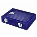 Pasutewel Earring Storage Case 7 Slots Ring Velvet Display Case Box Earring Ring Organizer Velvet Jewelry Tray Cufflink Storage Showcase with Clear Glass Lid Blue