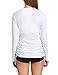 baleaf Women's Long Sleeve Half-Zip Sun Protection Rashguard Side Adjustable Swim Shirt White Size XL